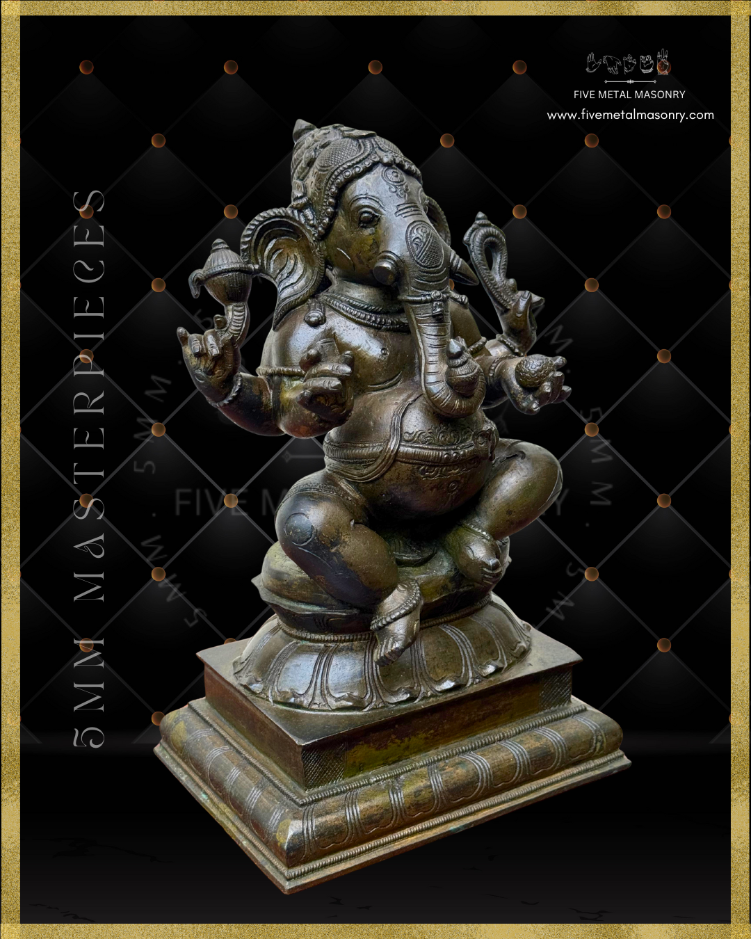 Ganesha Panchaloha Bronze Icon - 12"-  Masterpieces Collection