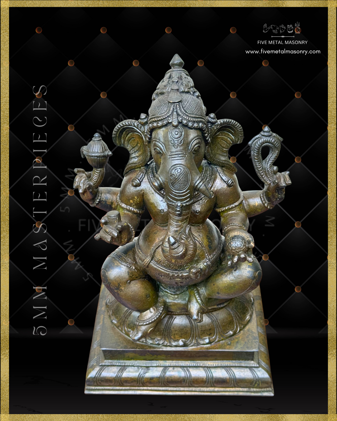 Ganesha Panchaloha Bronze Icon - 12"-  Masterpieces Collection
