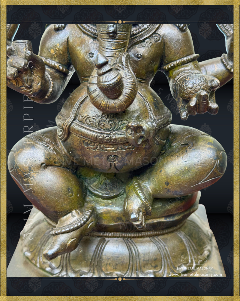 Ganesha Panchaloha Bronze Icon - 12"-  Masterpieces Collection