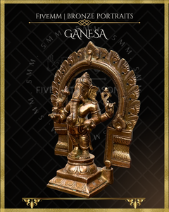 Ganesa Panchaloha Bronze Icon -6.5" Standing with arch