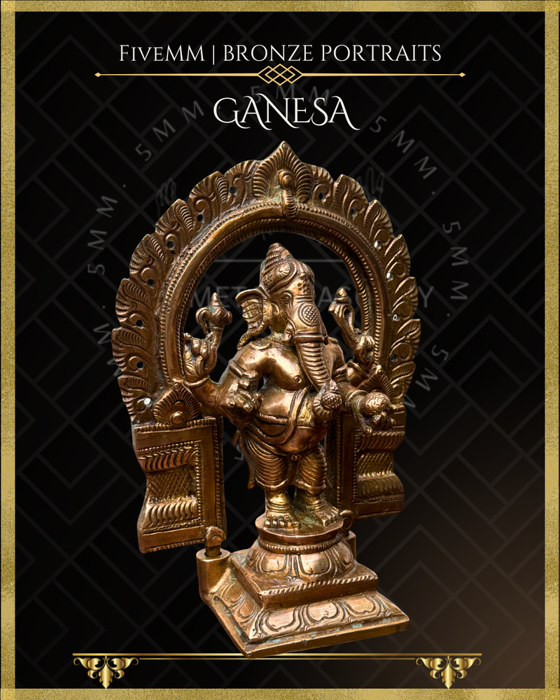 Ganesa Panchaloha Bronze Icon -6.5" Standing with arch