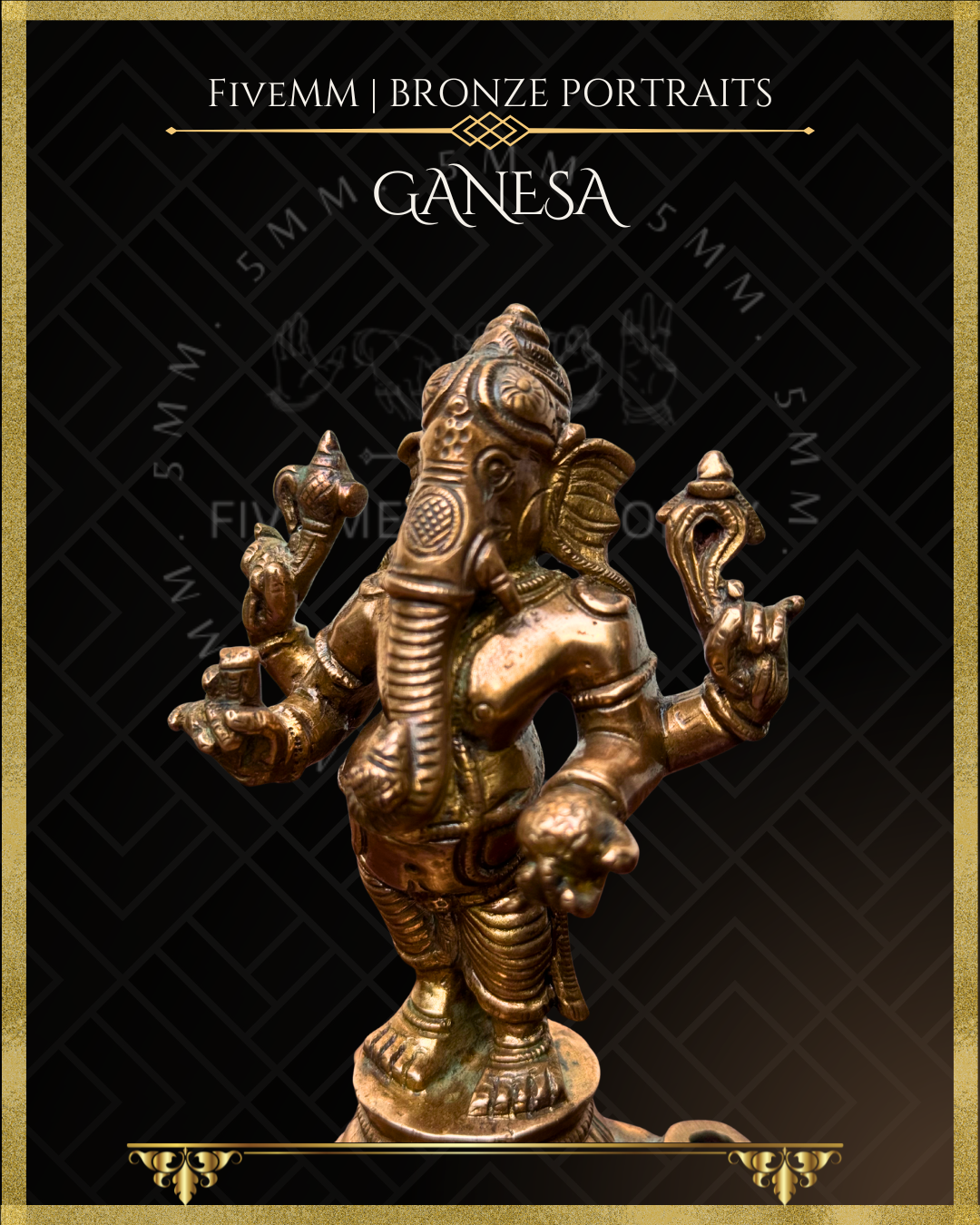 Ganesa Panchaloha Bronze Icon -6.5" Standing with arch