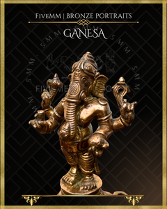 Ganesa Panchaloha Bronze Icon -6.5" Standing with arch