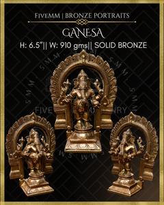 Ganesa Panchaloha Bronze Icon -6.5" Standing with arch