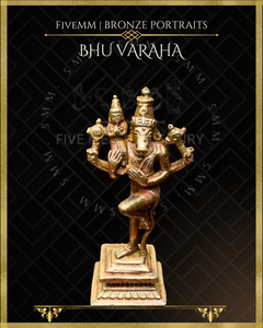 Bhu Varaha Panchaloha Bronze Icon - 4"