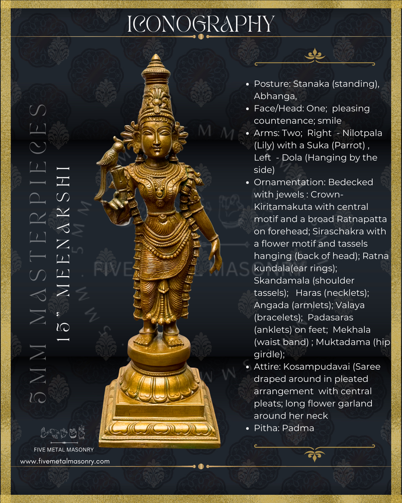 Meenakshi Panchaloha Bronze Icon - 15"-  Masterpieces Collection