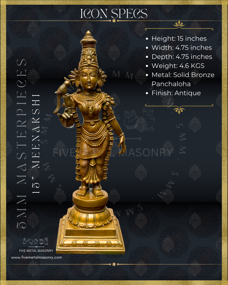 Meenakshi Panchaloha Bronze Icon - 15"-  Masterpieces Collection