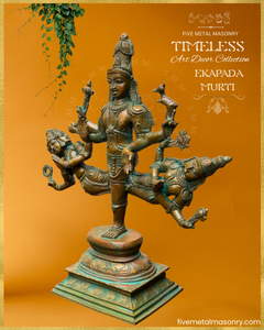 Ekapada Murti: Shiva:Vishnu:Brahma Panchaloha Bronze Icon - 10.5" - Timeless Collection
