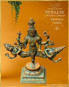 Ekapada Murti: Shiva:Vishnu:Brahma Panchaloha Bronze Icon - 10.5" - Timeless Collection