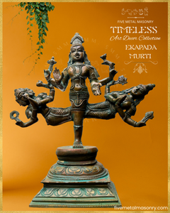 Ekapada Murti: Shiva:Vishnu:Brahma Panchaloha Bronze Icon - 10.5" - Timeless Collection