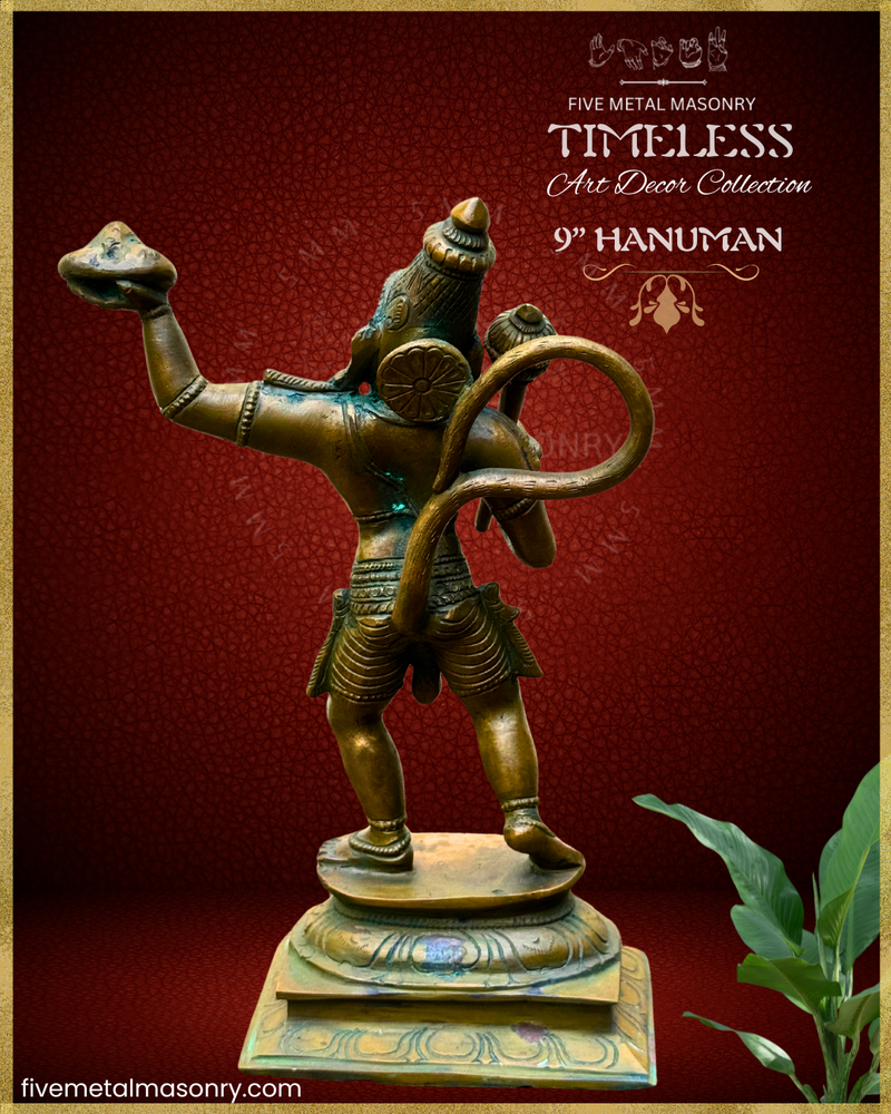Sanjeevani Hanuman Panchaloha Bronze Icon - 9"- Timeless Collection