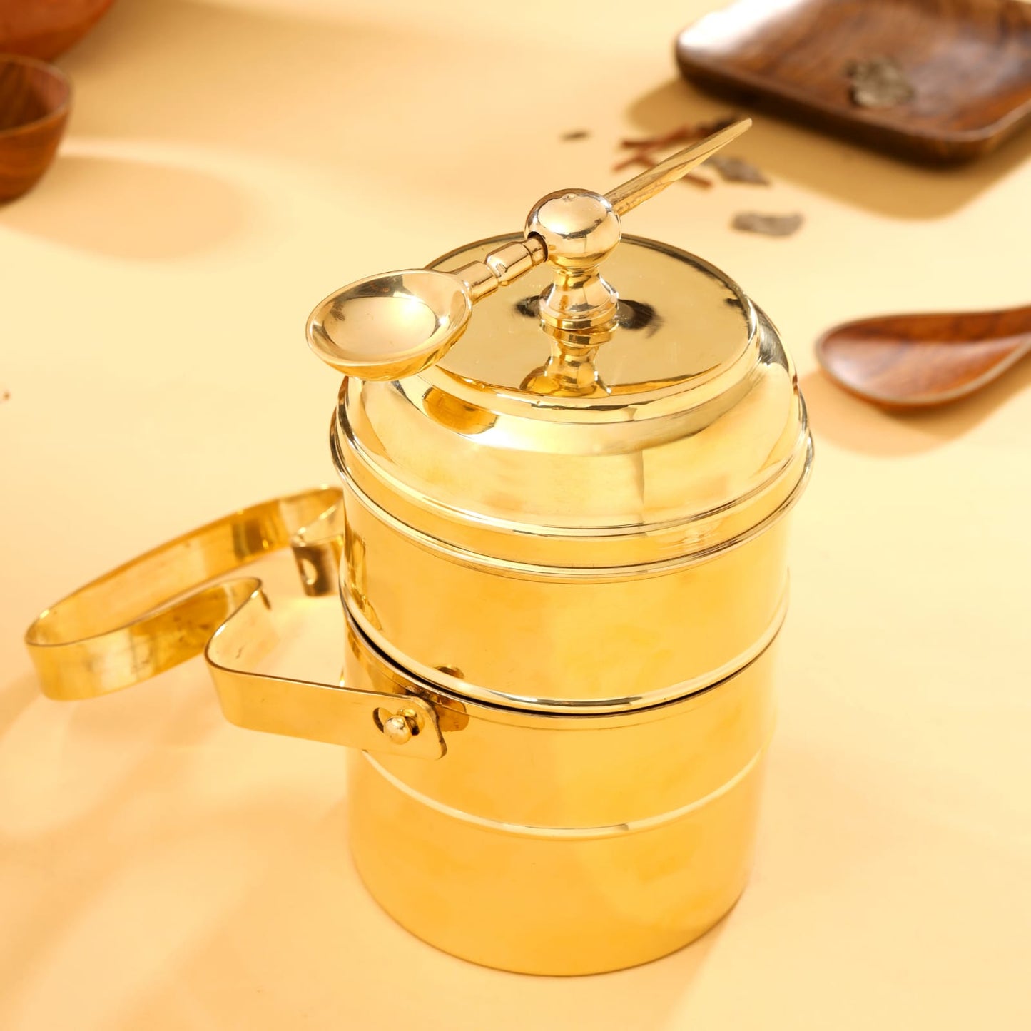 Brass Tiffin Box (11 Inch)
