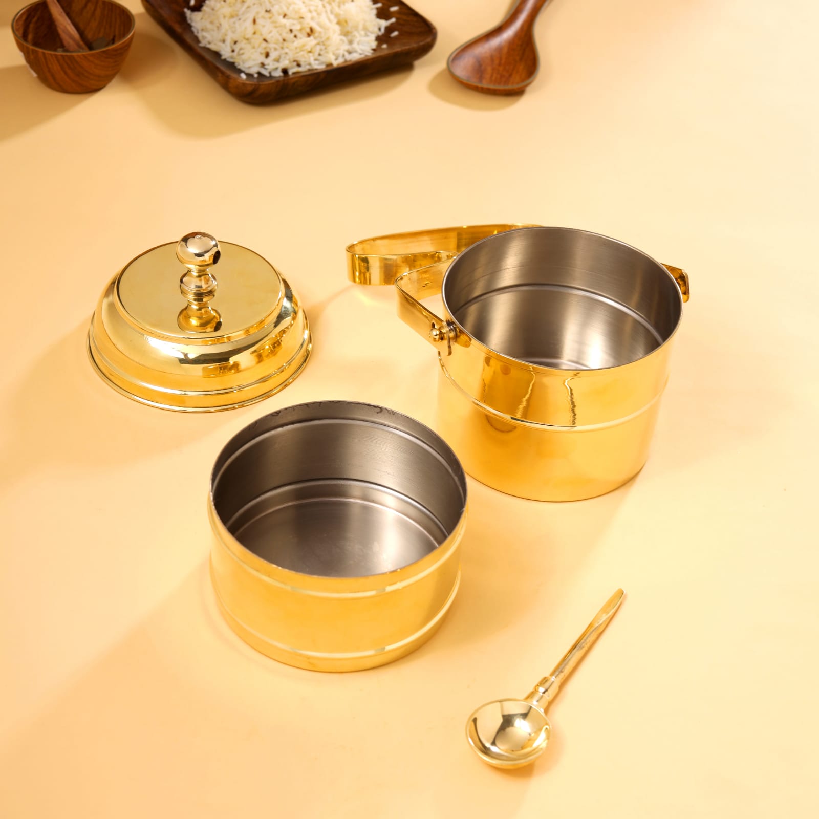 Brass Tiffin Box (11 Inch)