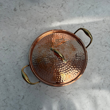 Copper Kadahi with lid(Tin Coated)