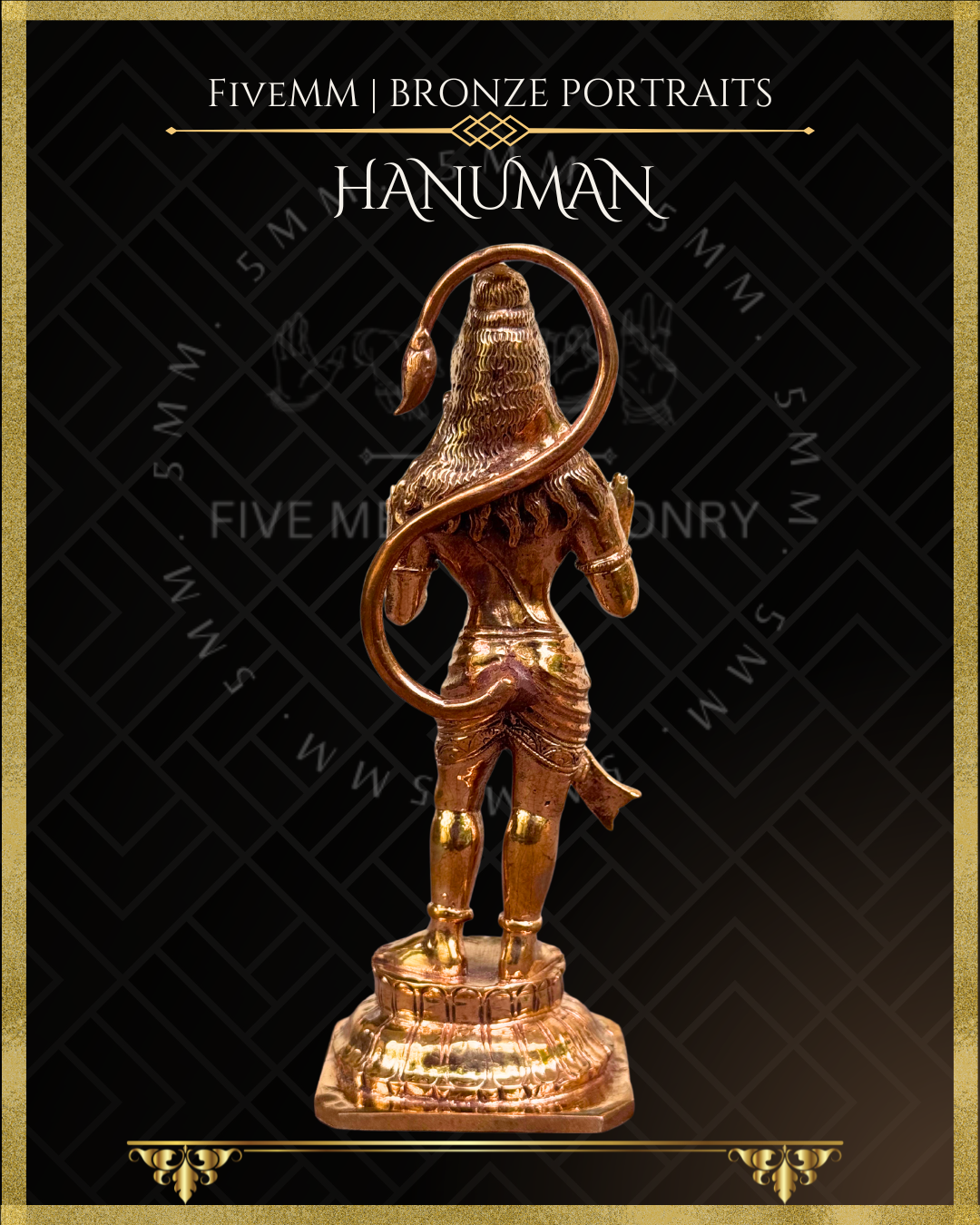 Abhaya Hanuman Panchaloha Bronze Icon - 6" - Polished finish