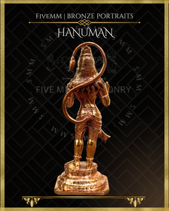 Abhaya Hanuman Panchaloha Bronze Icon - 6" - Polished finish
