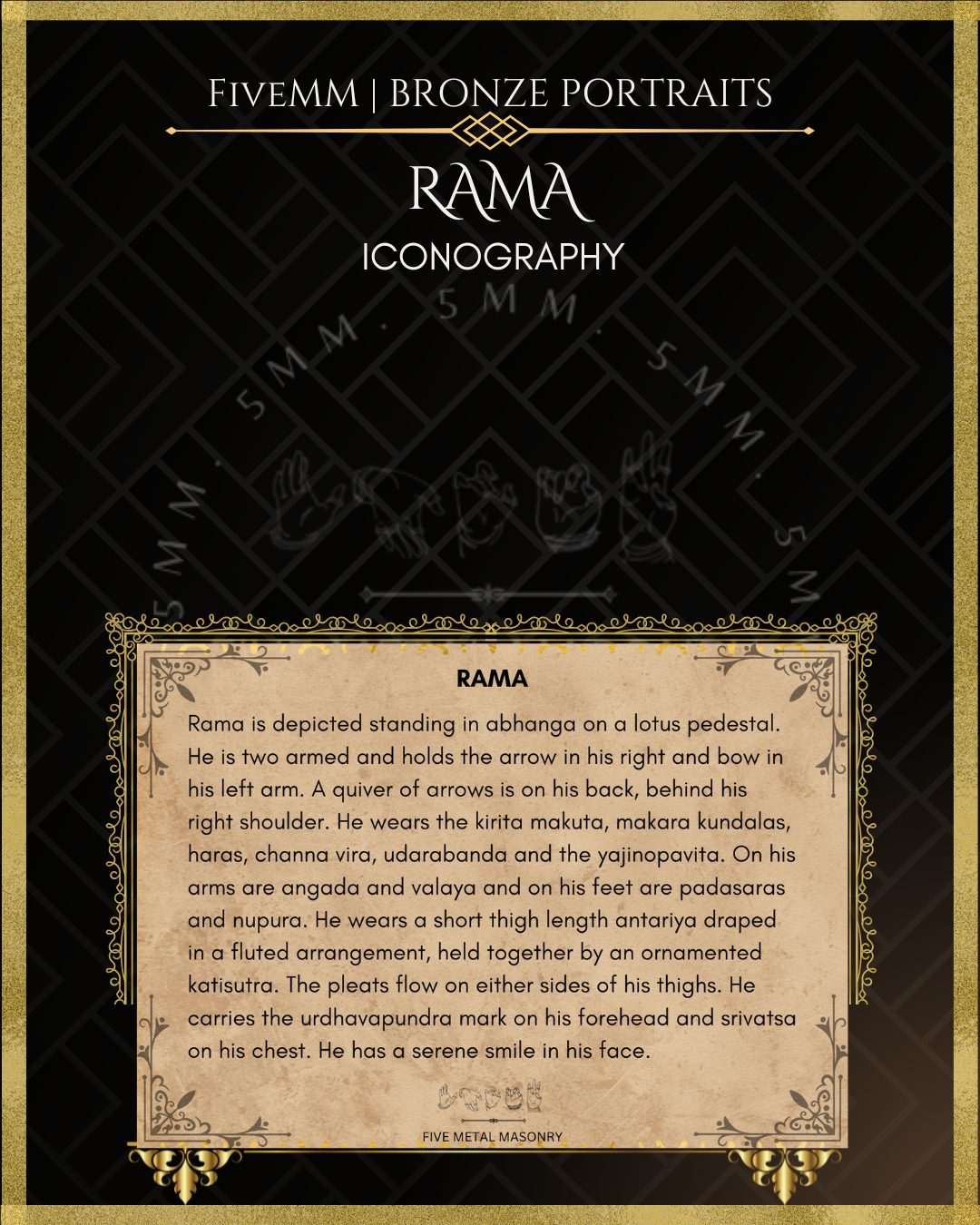Rama Panchaloha Bronze Icon - 6"