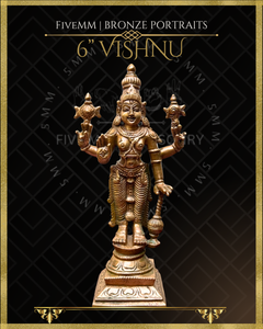 Vishnu Panchaloha Bronze Icon - 6"