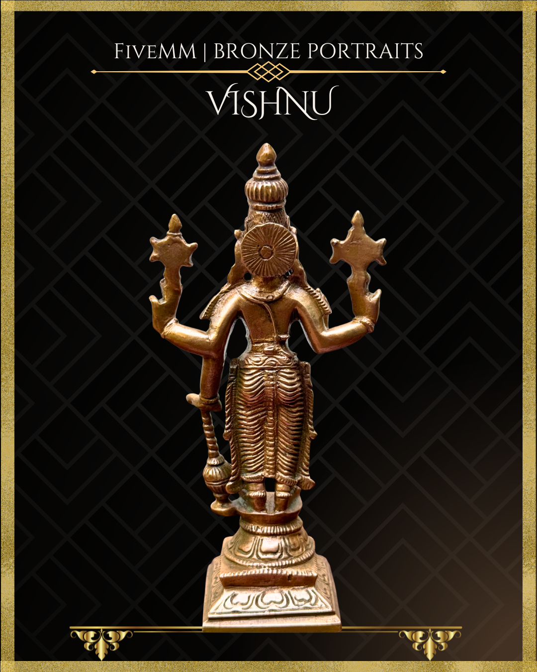 Vishnu Panchaloha Bronze Icon - 6"