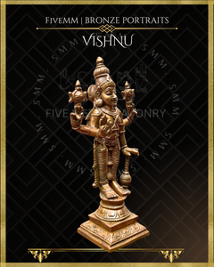 Vishnu Panchaloha Bronze Icon - 6"
