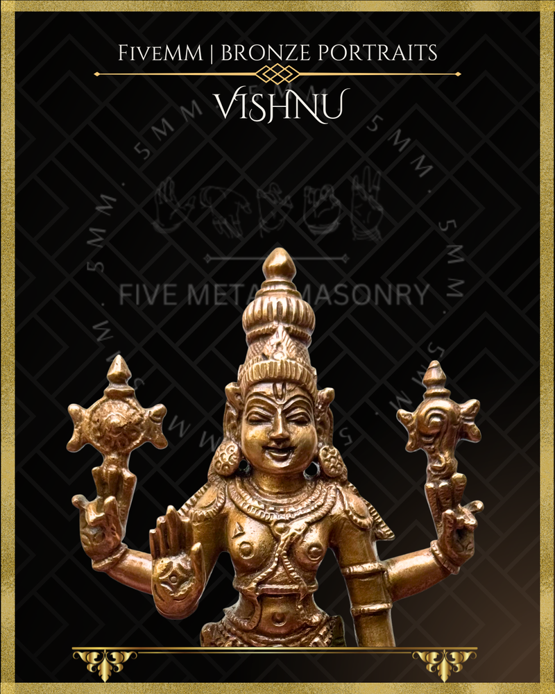 Vishnu Panchaloha Bronze Icon - 6"