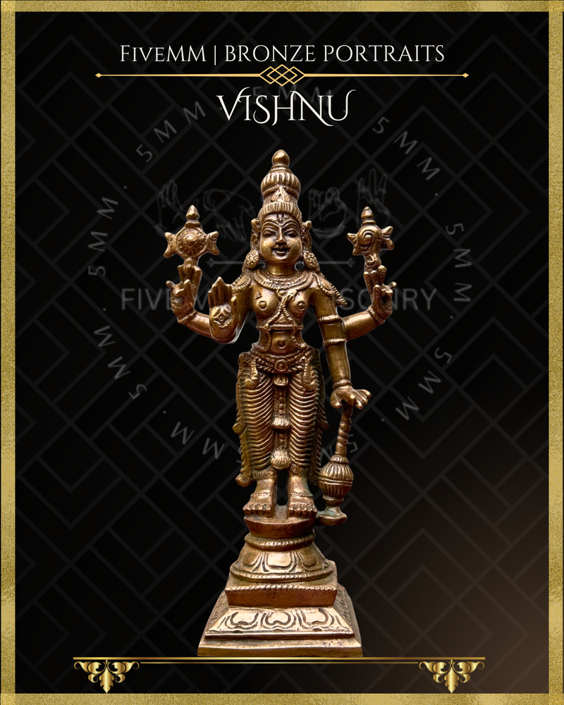 Vishnu Panchaloha Bronze Icon - 6"