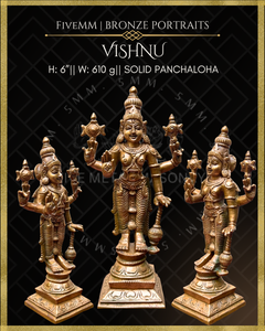 Vishnu Panchaloha Bronze Icon - 6"