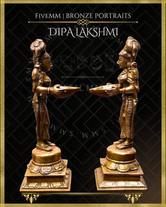 Dipalakshmi / Paavai Vilakku Panchaloha Bronze Icon Set - 6"