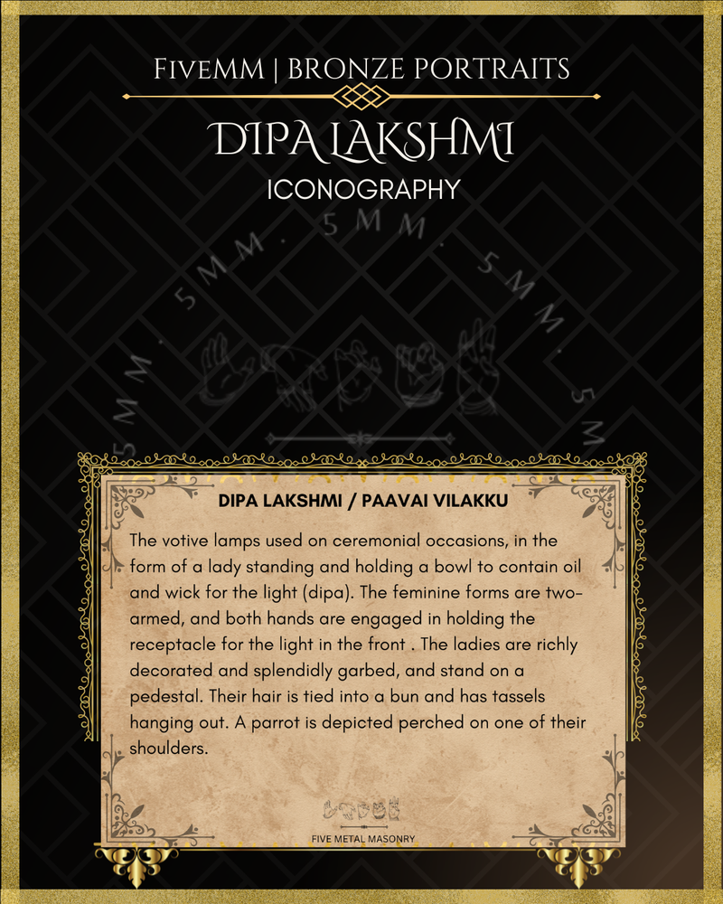 Dipalakshmi / Paavai Vilakku Panchaloha Bronze Icon Set - 6"