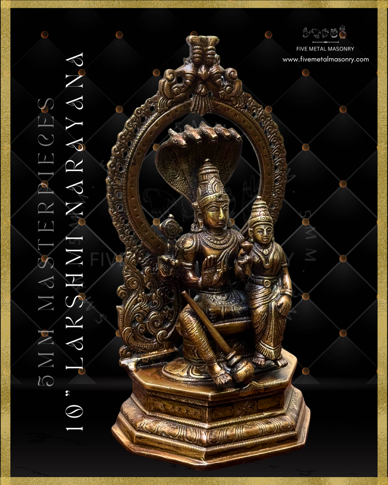 Lakshmi Narayanan Panchaloha Bronze Icon - 10" -  Masterpieces Collection