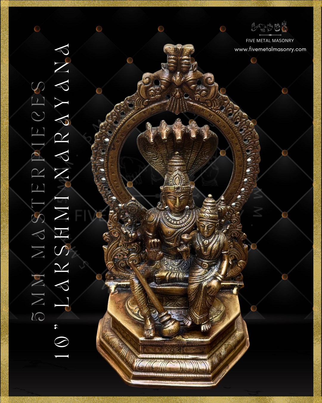Lakshmi Narayanan Panchaloha Bronze Icon - 10" -  Masterpieces Collection