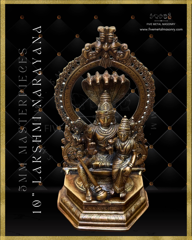 Lakshmi Narayanan Panchaloha Bronze Icon - 10" -  Masterpieces Collection