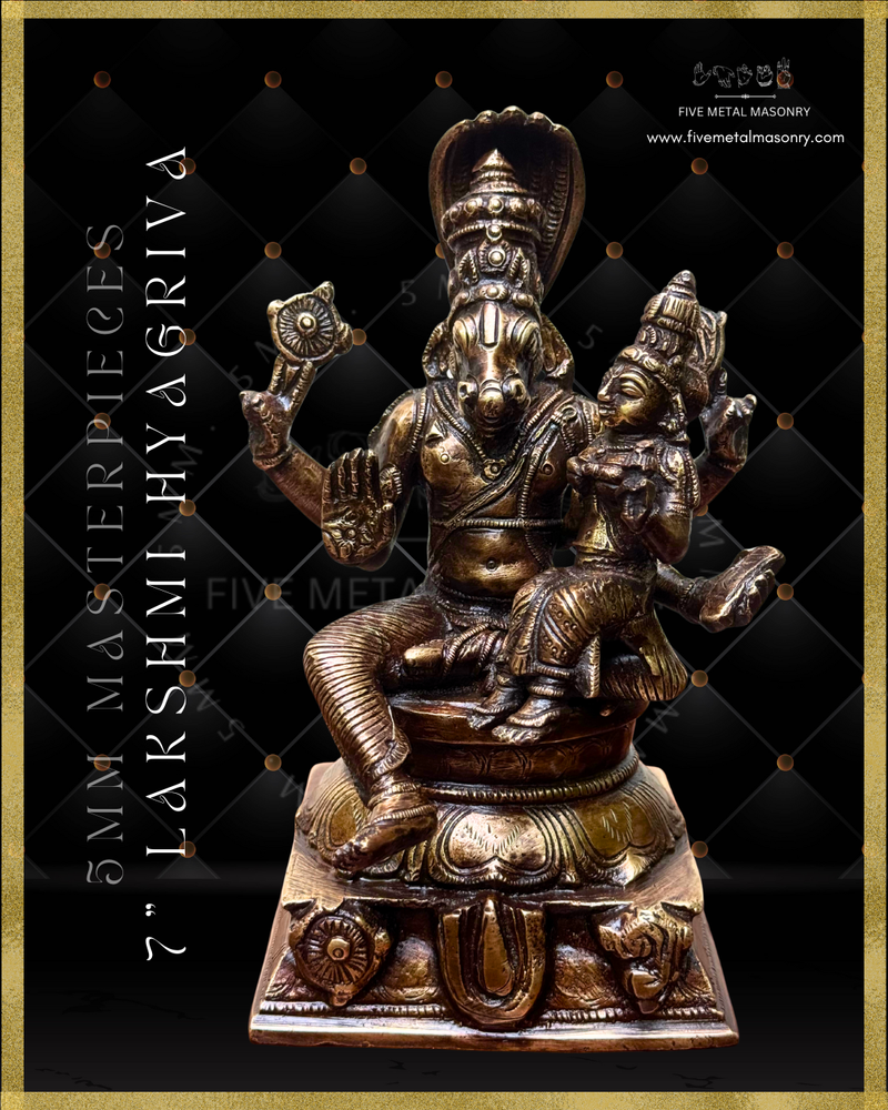 Lakshmi Hyagreeva Panchaloha Bronze Icon - 7"-  Masterpieces Collection