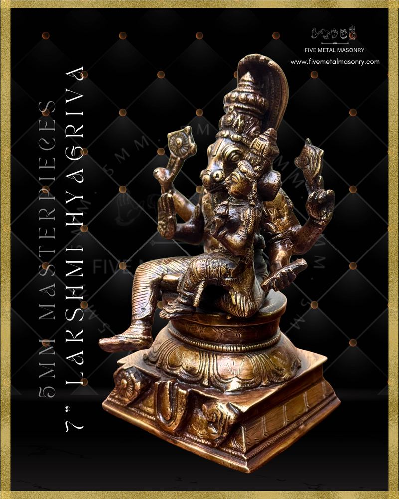 Lakshmi Hyagreeva Panchaloha Bronze Icon - 7"-  Masterpieces Collection