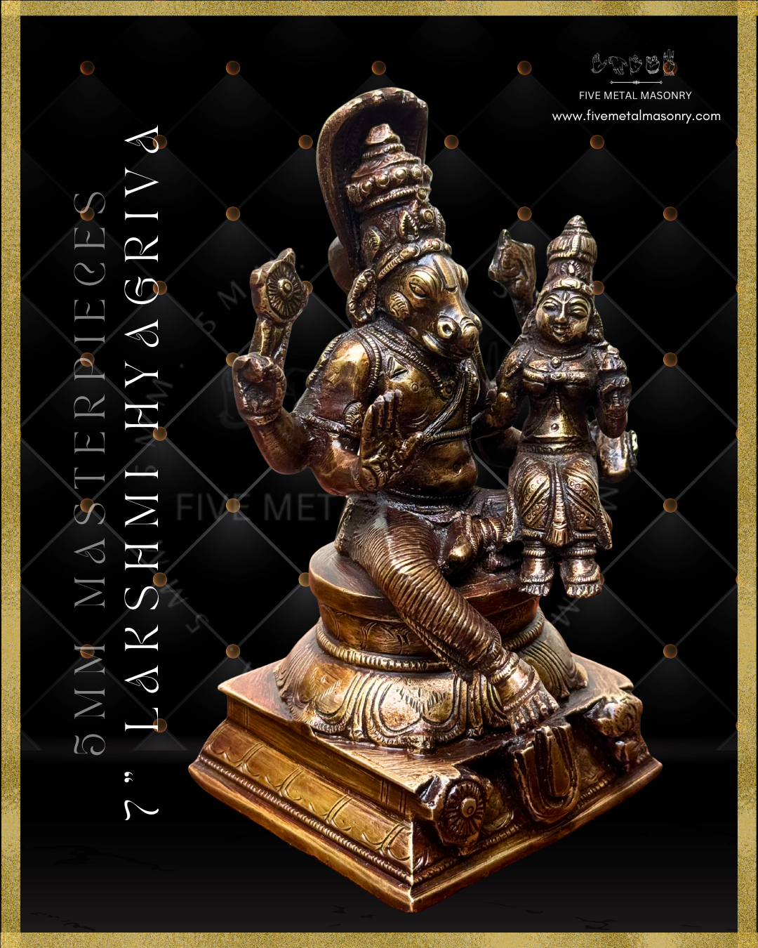 Lakshmi Hyagreeva Panchaloha Bronze Icon - 7"-  Masterpieces Collection