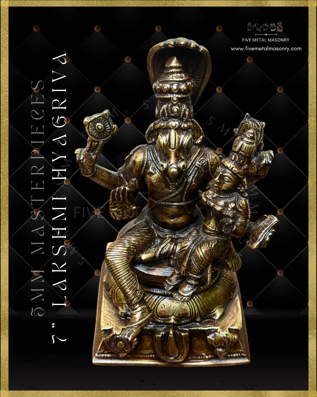 Lakshmi Hyagreeva Panchaloha Bronze Icon - 7"-  Masterpieces Collection