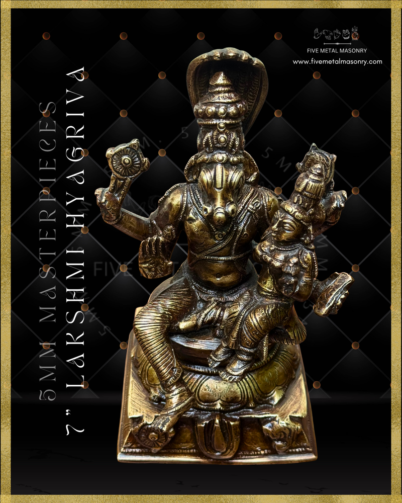 Lakshmi Hyagreeva Panchaloha Bronze Icon - 7"-  Masterpieces Collection