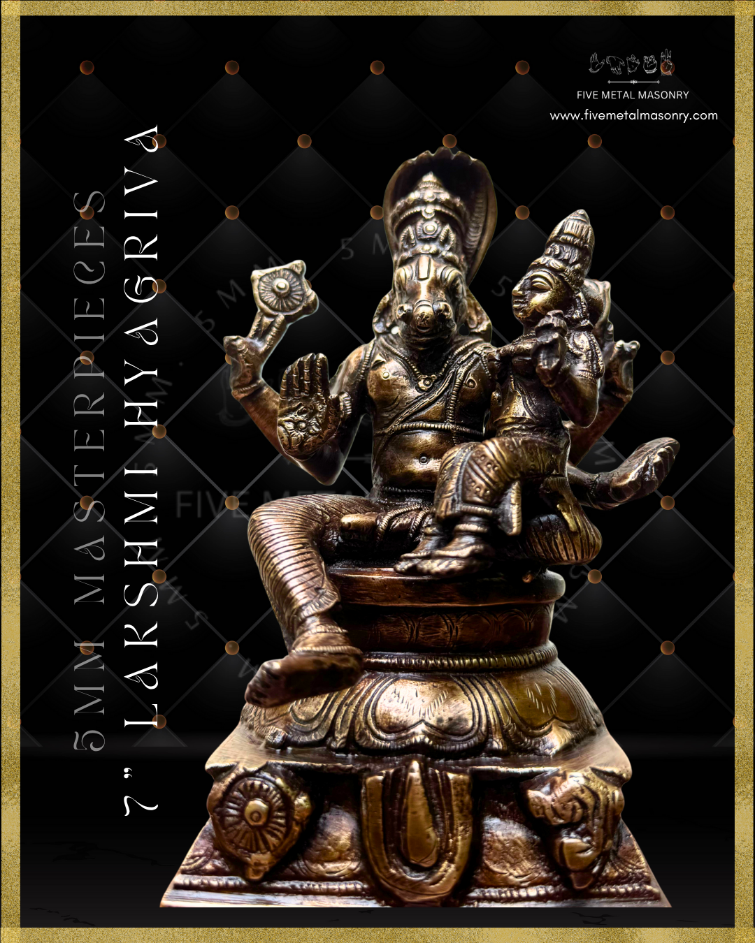 Lakshmi Hyagreeva Panchaloha Bronze Icon - 7"-  Masterpieces Collection