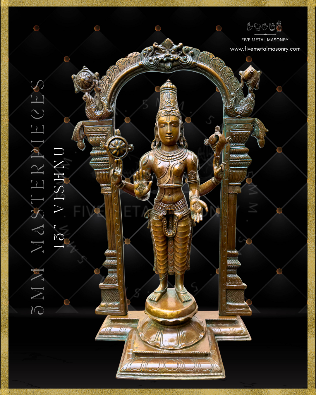 Vishnu Panchaloha Bronze Icon - 15"-  Masterpieces Collection