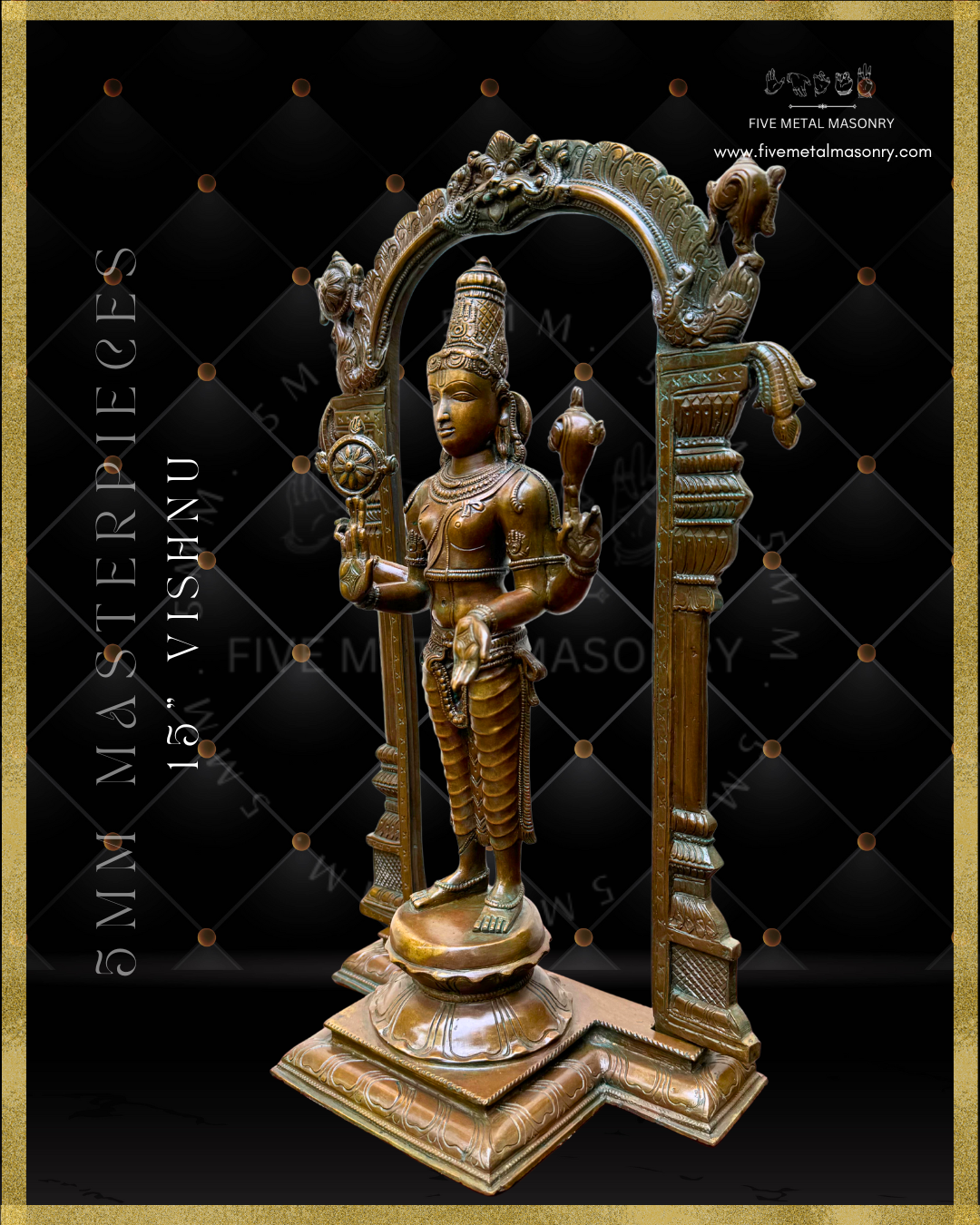 Vishnu Panchaloha Bronze Icon - 15"-  Masterpieces Collection