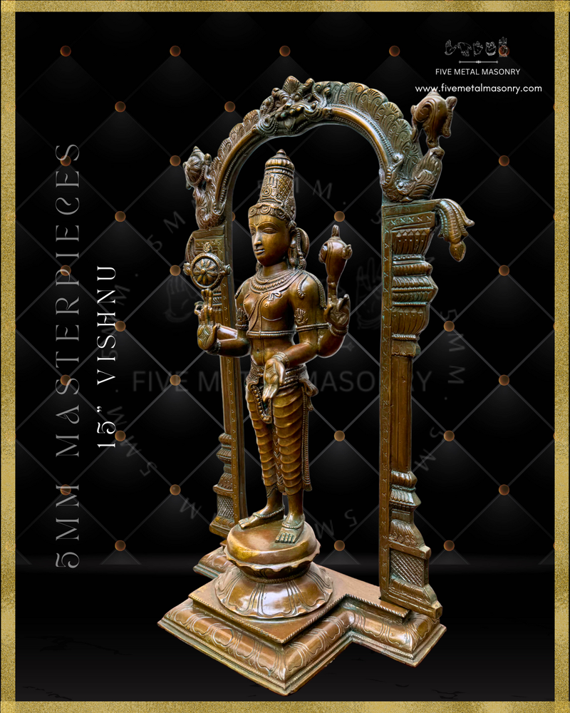 Vishnu Panchaloha Bronze Icon - 15"-  Masterpieces Collection