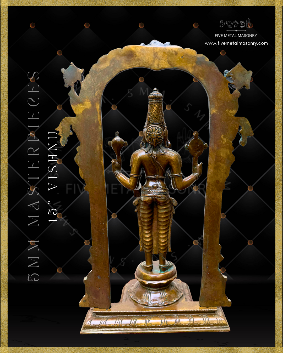 Vishnu Panchaloha Bronze Icon - 15"-  Masterpieces Collection