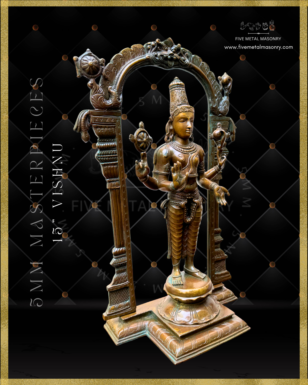 Vishnu Panchaloha Bronze Icon - 15"-  Masterpieces Collection