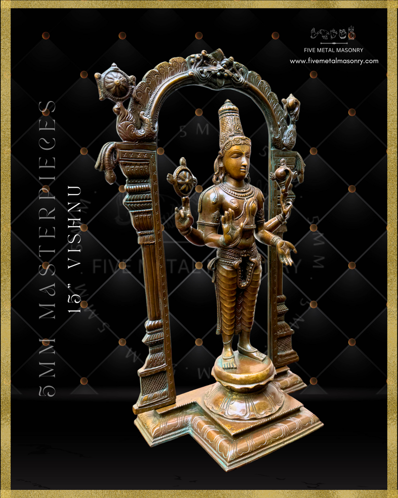 Vishnu Panchaloha Bronze Icon - 15"-  Masterpieces Collection