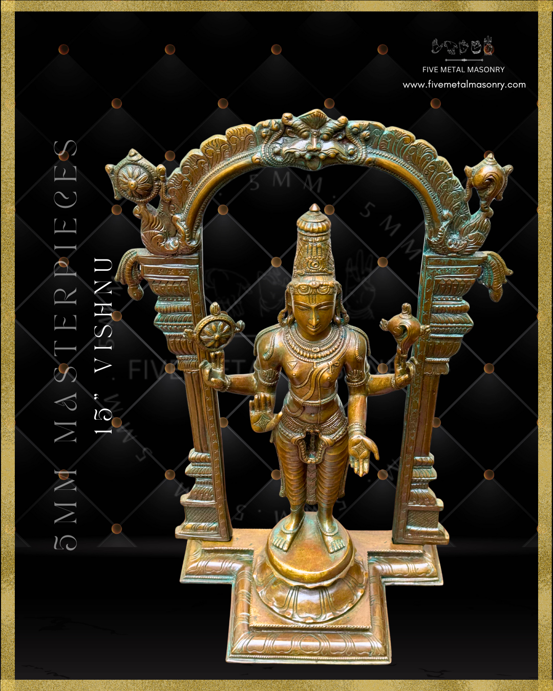 Vishnu Panchaloha Bronze Icon - 15"-  Masterpieces Collection