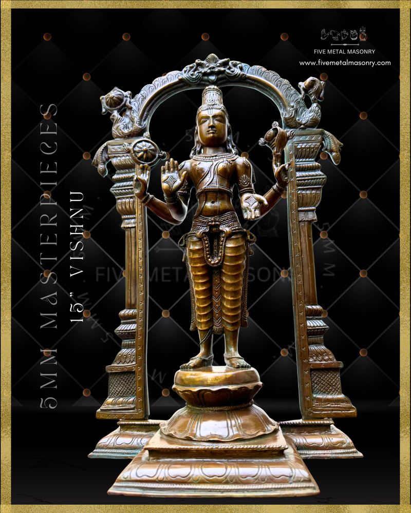 Vishnu Panchaloha Bronze Icon - 15"-  Masterpieces Collection