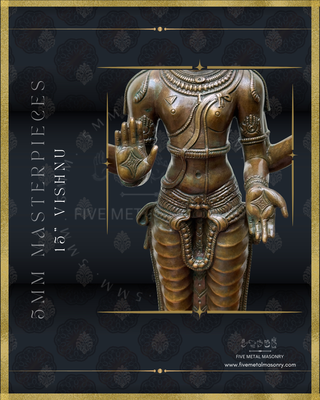 Vishnu Panchaloha Bronze Icon - 15"-  Masterpieces Collection