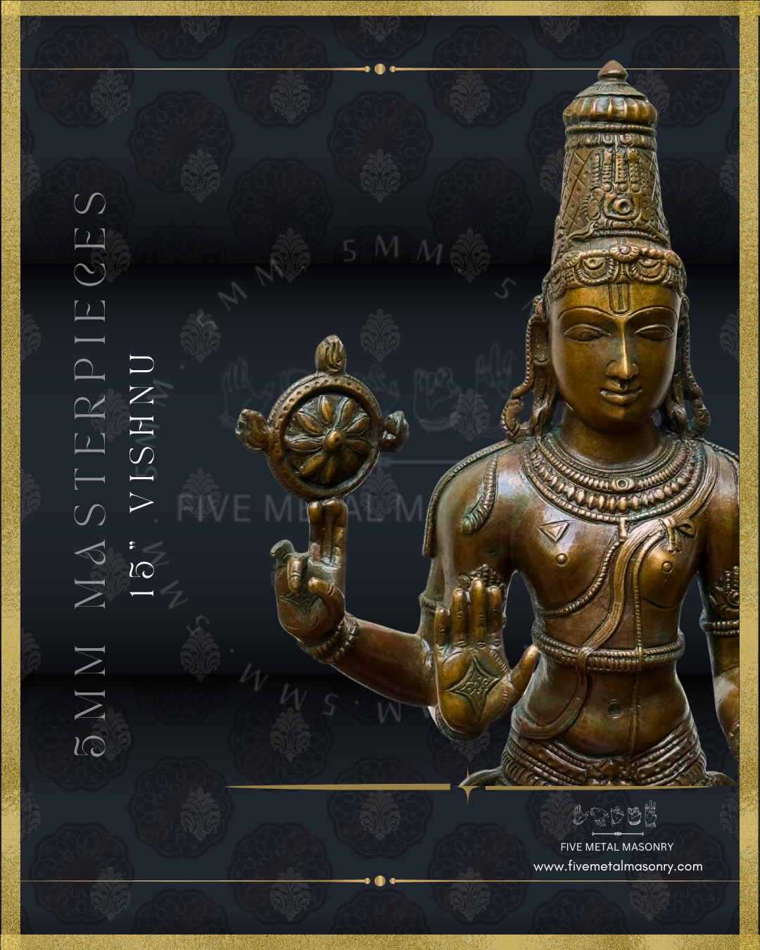 Vishnu Panchaloha Bronze Icon - 15"-  Masterpieces Collection