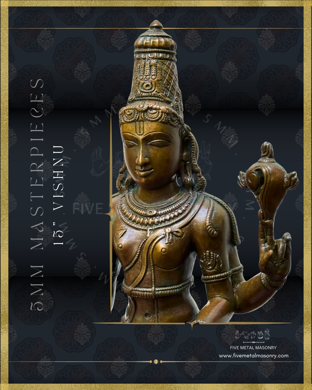 Vishnu Panchaloha Bronze Icon - 15"-  Masterpieces Collection