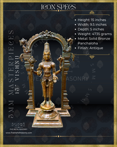 Vishnu Panchaloha Bronze Icon - 15"-  Masterpieces Collection